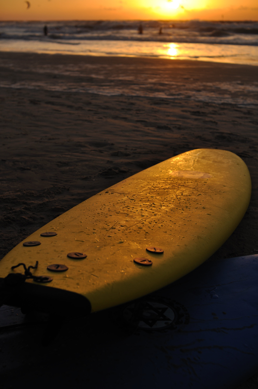 surfboard on sunset